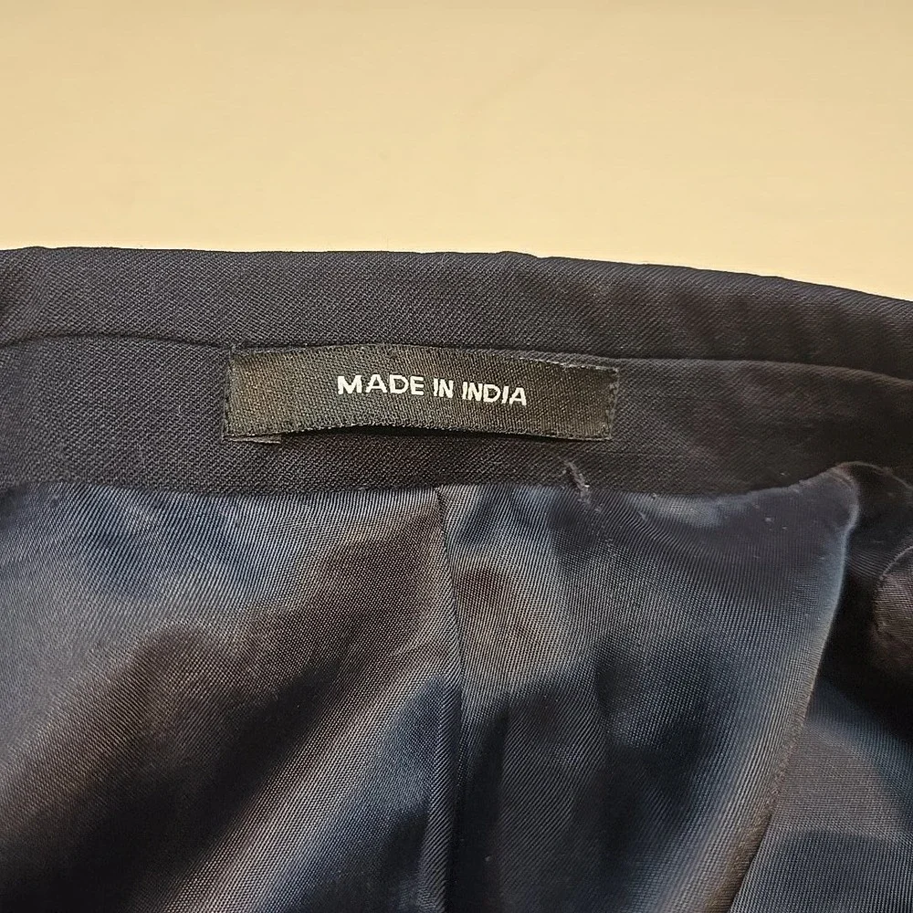 Chaps 41L Navy Wool Blazer Gold Crest Buttons Pure Woolmark Classic 2-Button 90s